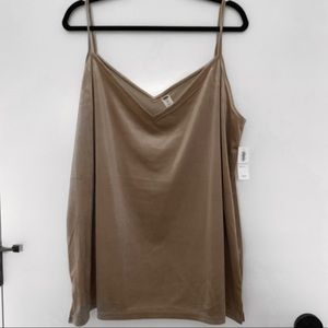 OLD NAVY Velour Champagne Deep V Tank